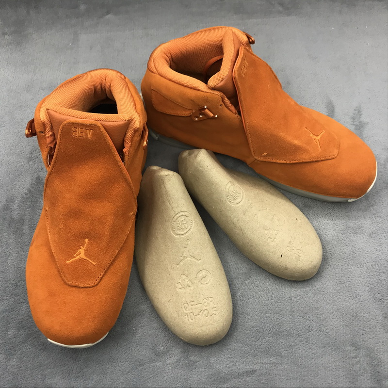 Authentic Air Jordan 18 Orange Suede